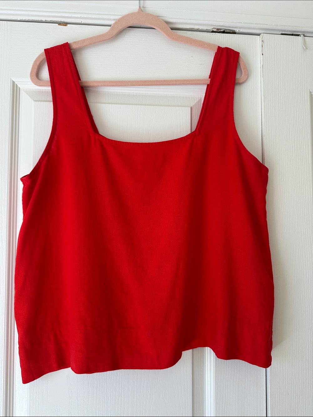 LC Lauren Conrad Bold Red Square-Neck Tank